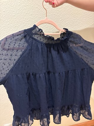 Camisa Springfield Organza Azul Talla L