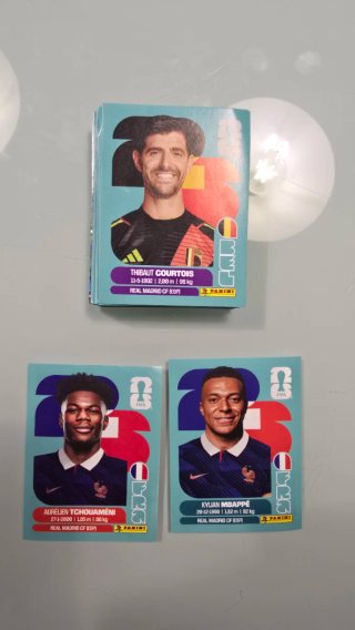 Lote 50 cromos Panini Mundial con Mbappe, Courtois
