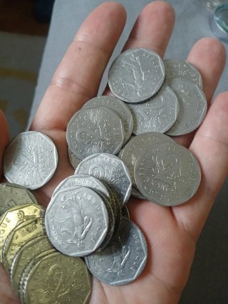 Lote 28 monedas 2 francos franceses