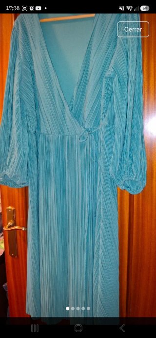 Vestido H&M verde plisado