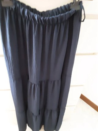 Gonna lunga blu con balze lungh cm 97