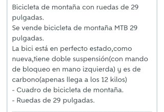Bicicleta Montaña MTB 29 Pulgadas negociable