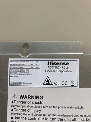 Filtro de aire retorno unidad interior Hisense