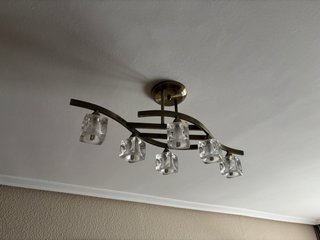 Lámpara de salón 6 focos cristal