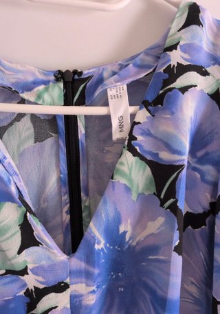 Vestido floral Mango azul