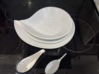 Lote Vajilla Porcelana Blanca Diseño Gota