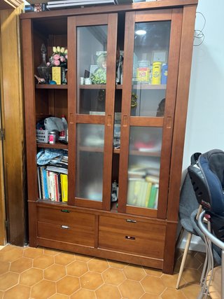 2 Librerías Madera Cristal
