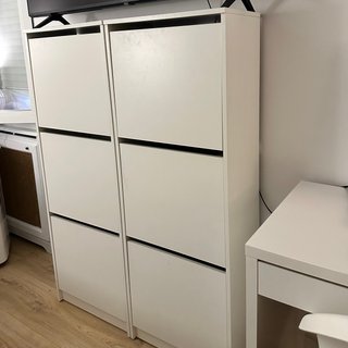 Zapatero IKEA BISSA Blanco 3 Compartimentos