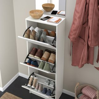 Zapatero IKEA BISSA Blanco 3 Compartimentos