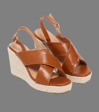 Sandalias de cuña doradas talla 39
