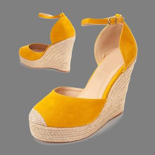 Sandalias de cuña doradas talla 39