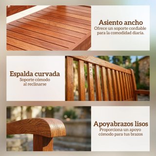 Banco Jardín Madera 2 Plazas Exterior