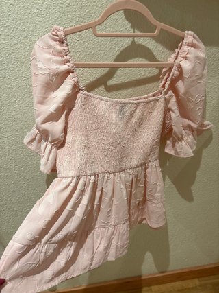Blusa rosa mangas abullonadas talla L