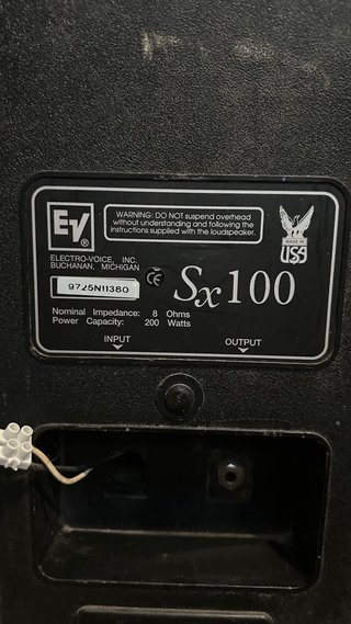 Altavoces EV SX100 + Etapa JB Systems VX200