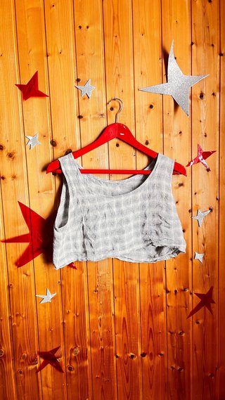 Conjunto falda larga y crop top cuadros