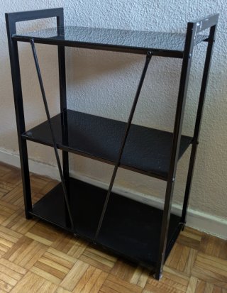 Mesa cristal negro y metal 70x70cm