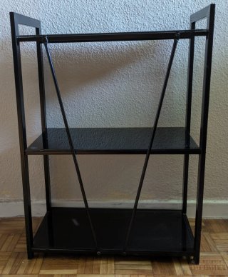 Mesa cristal negro y metal 70x70cm