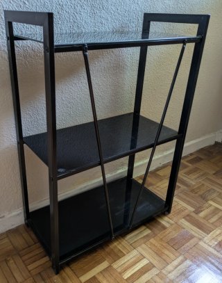 Mesa cristal negro y metal 70x70cm