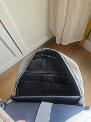Mochila SLYPNOS portátil gris y azul