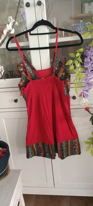 Camiseta sin tirantes con estampado étnico