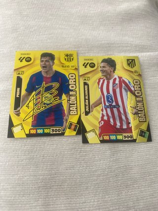 Cromo Pedri y Julián Álvarez Balón de Oro firmado