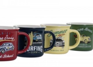 Tazas de cerámica con diseño retro