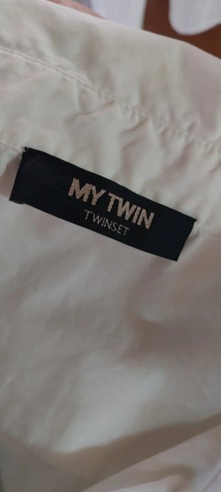Abito Twin-set bianco e beige