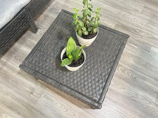 Sofá y mesa de jardín ratán