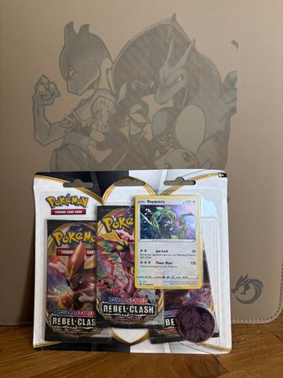Blister 3 sobres Pokémon REBEL CLASH prom Rayquaza