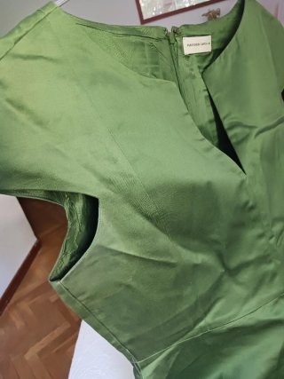 Vestido Purificacion Garcia Verde Seda Talla 44