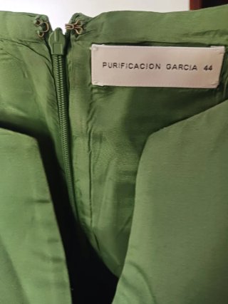 Vestido Purificacion Garcia Verde Seda Talla 44