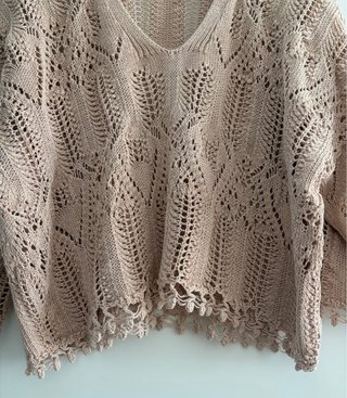 Jersey Zara rosa punto calado talla S