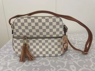 Bolso de hombro a cuadros