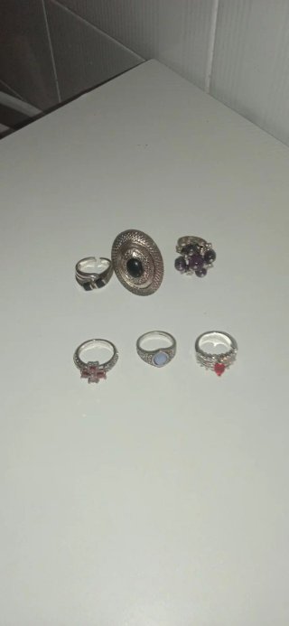 Lote 6 Anillos Bisutería Talla 8