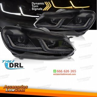 FAROS DELANTEROS LED NEGROS SEQ DRL compatibles c
