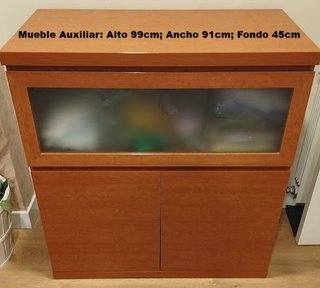 Muebles modulares de salón madera y cristal