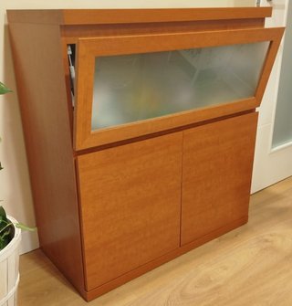 Muebles modulares de salón madera y cristal