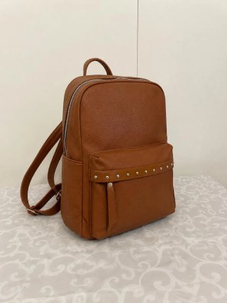 Bolso de cuero marrón y negro