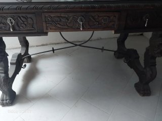 Mesa Antigua Madera Maciza Tallada