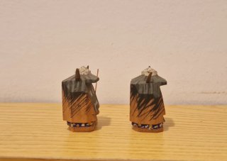 Pareja Kokeshi Namahage (años 50) 4.5cm