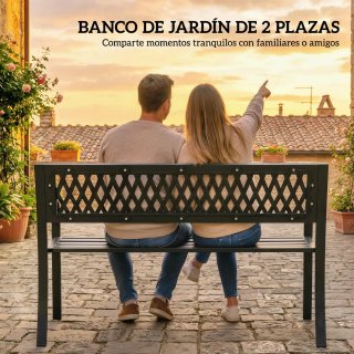 Banco de Jardín 2 Plazas Negro