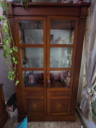 Vitrina de madera y cristal