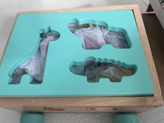 Juguetes madera cubo Actividades y Caja Arrastre