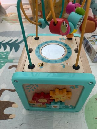 Juguetes madera cubo Actividades y Caja Arrastre