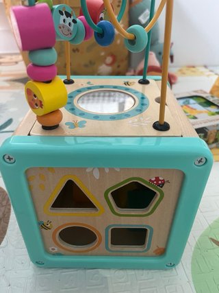 Juguetes madera cubo Actividades y Caja Arrastre