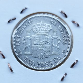 Una peseta plata Alfonso XIII "tupé" 1900*19*0_