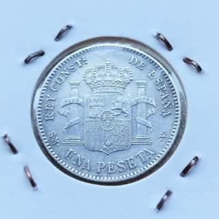 Una peseta plata Alfonso XIII "tupé" 1900*19*0_