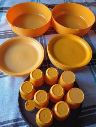 Set Camping Picnic Vintage Naranja