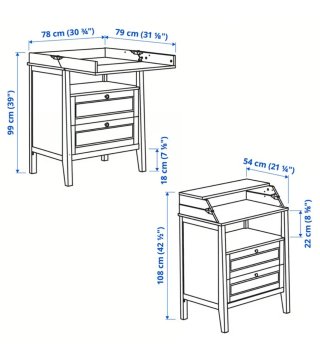 Cambiador bebé madera blanca Ikea