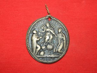 Fantastica medalla bronce religioso Siglo XVII